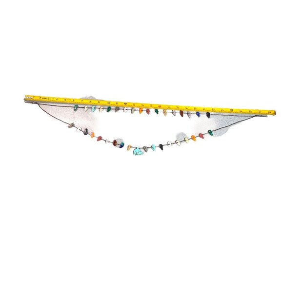 Vintage Zuni Double Strand Bird Fetish Turquoise Bear Necklace Multi-Stone 28" - Picture 6 of 12